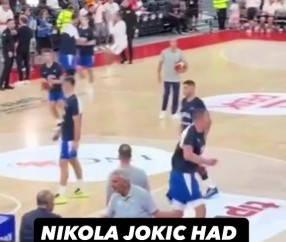 下赛季你参加扣篮大赛？约基奇赛前热身飞起来大秀拉杆反扣😯